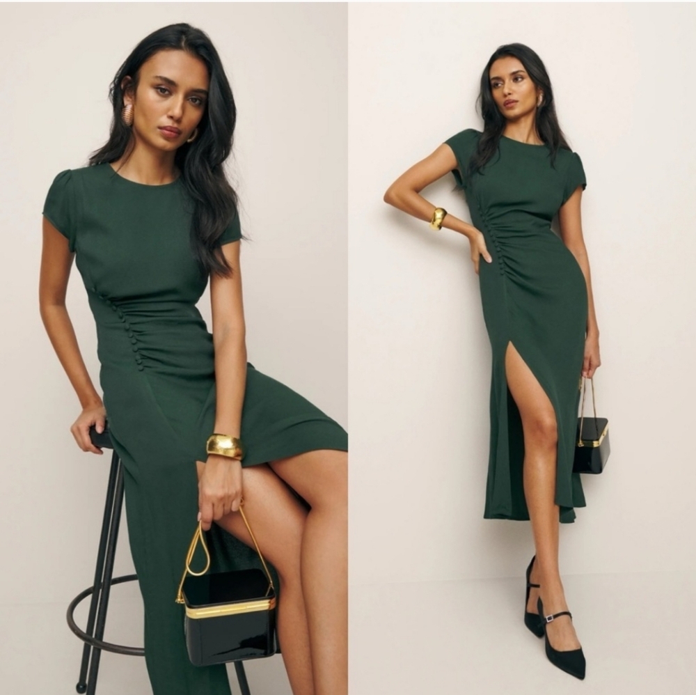 REFORMATION Frasier Dress in Forest size 8
